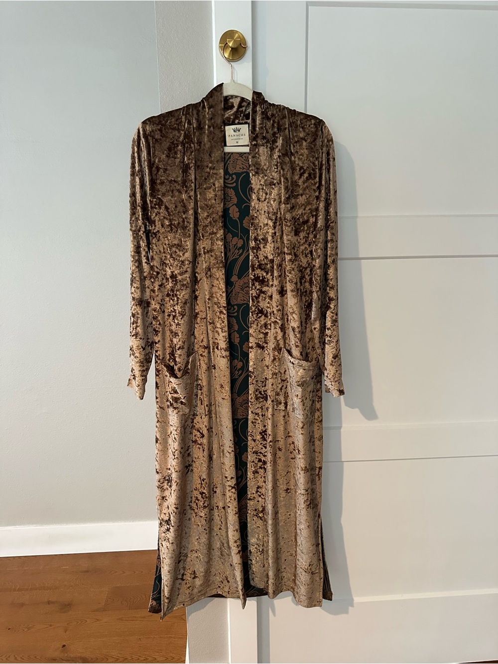 Panache Brown Crushed Velvet Longline Cape